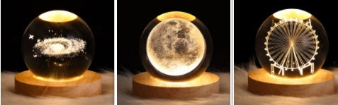 Luminous Starry Sky And Planets Moon Moon Crystal Ball Night Lamp
