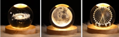 Luminous Starry Sky And Planets Moon Moon Crystal Ball Night Lamp