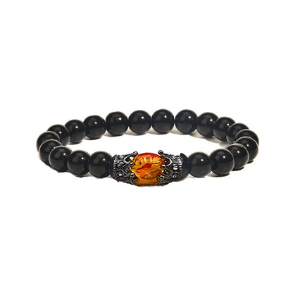 Obsidian Tiger eye White-barked Pine Vintage Bracelet Jewelry Gym From House Bright Black