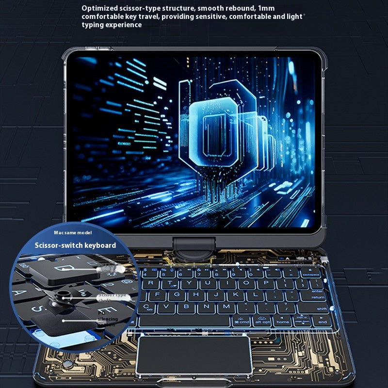 360 Swivel Keyboard Clear Case For IPad Smart Trackpad Electronics dealsniper-net