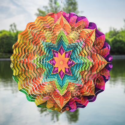 3D Rotating Wind Spinner Colorful Rotating Wind Chime House DealSniper.net