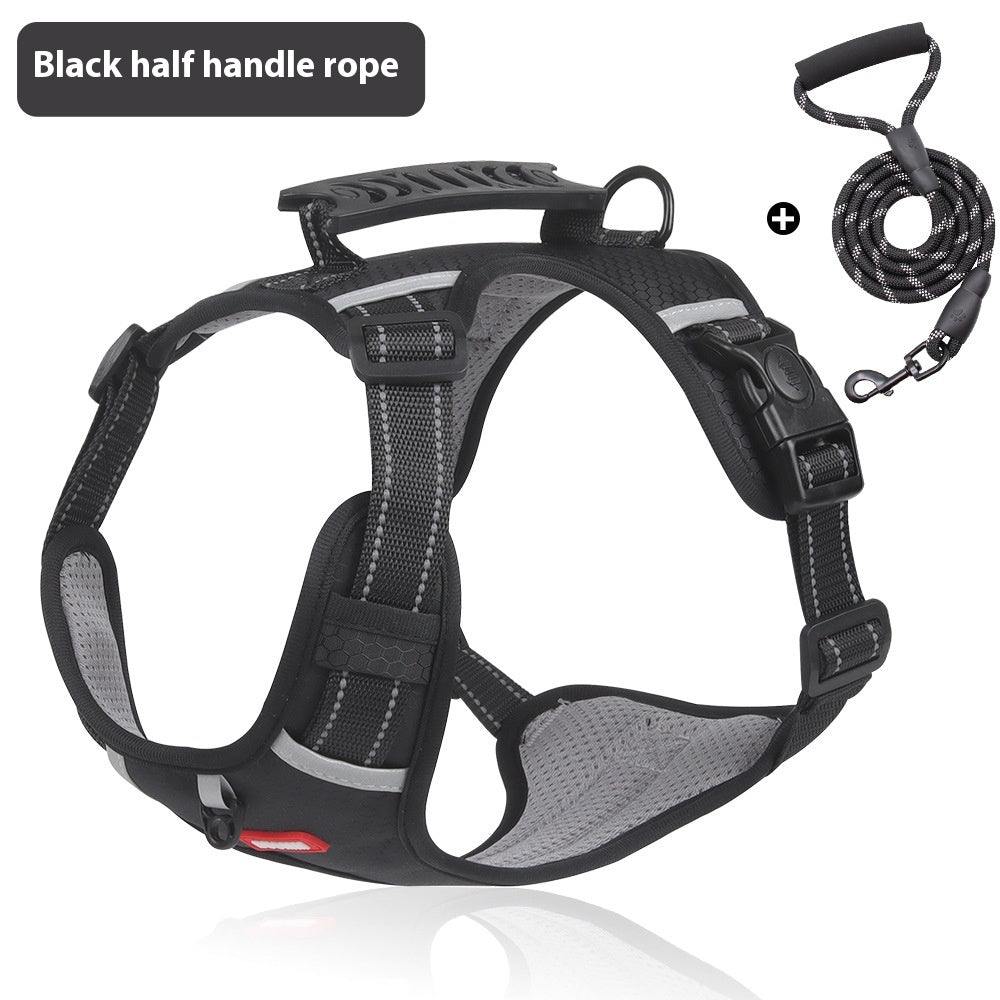 New Pet Chest Reflective Commuter Strap Pets Gym From House Black Plus Rope L