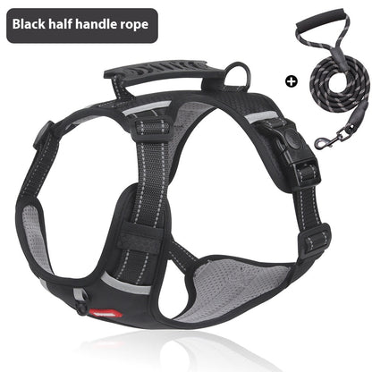 New Pet Chest Reflective Commuter Strap Pets Gym From House Black Plus Rope L