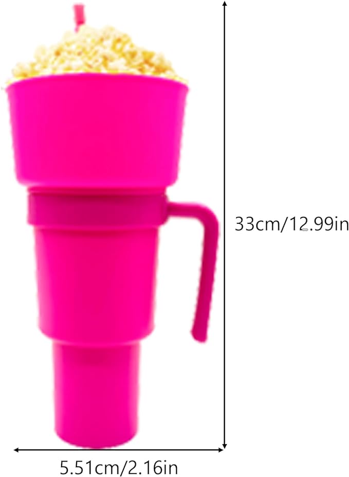 5 Pcs Stadium Tumbler With Snack Bowl, 2 In 1 Travel Cup With Snack Bowl, Cup Snack With Bowl On Top And Straw, Leak Proof Snack Cup And Bowl Combo 32oz Blue, Orange, Pink, Green, Yellow Kitchen dealsniper-net