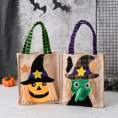 Halloween Candy Tote Bag For Kids Funny Creative Witch Skull Kids Gym From House