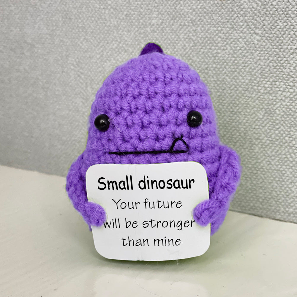 Funny Animal Crocheted Toy Creative Gift Kids dealsniper-net Purple Little Dinosaur Plus Keychain