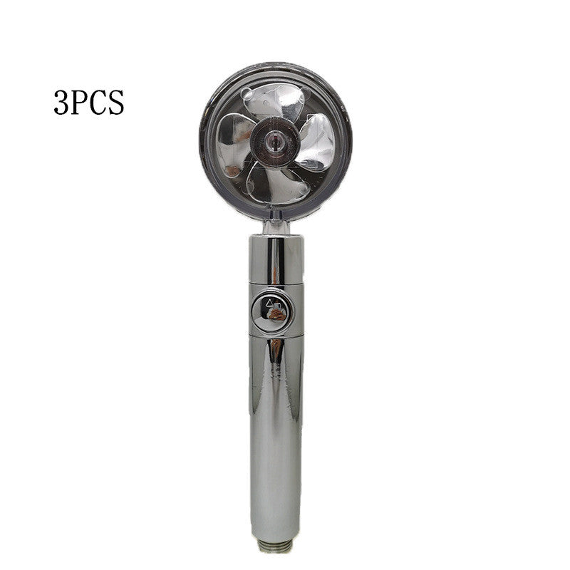 Propeller Driven Shower Head With Stop Button And Cotton Filter House DealSniper.net