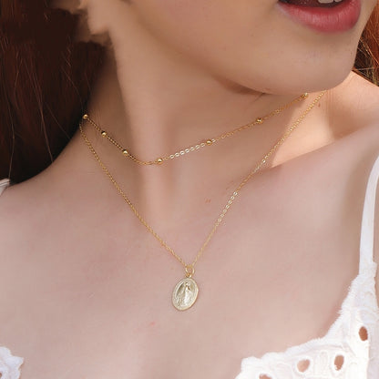 S925 Vintage Cameo Necklace Simple Personality Jewelry dealsniper-net