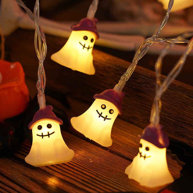 PVC Soft Material Halloween Lighting Chain Pumpkin Ghost Holidays DealSniper.net Ghost Warm Light 10 Lights