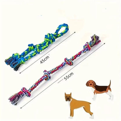 Heavy-Duty Rope Knot Dog Toys For Large Breeds Dental Health Pets dealsniper-net Set1