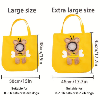 Little Bee Design Cat Dog Carrier Bags Portable Breathable Bag Pets Gym From House