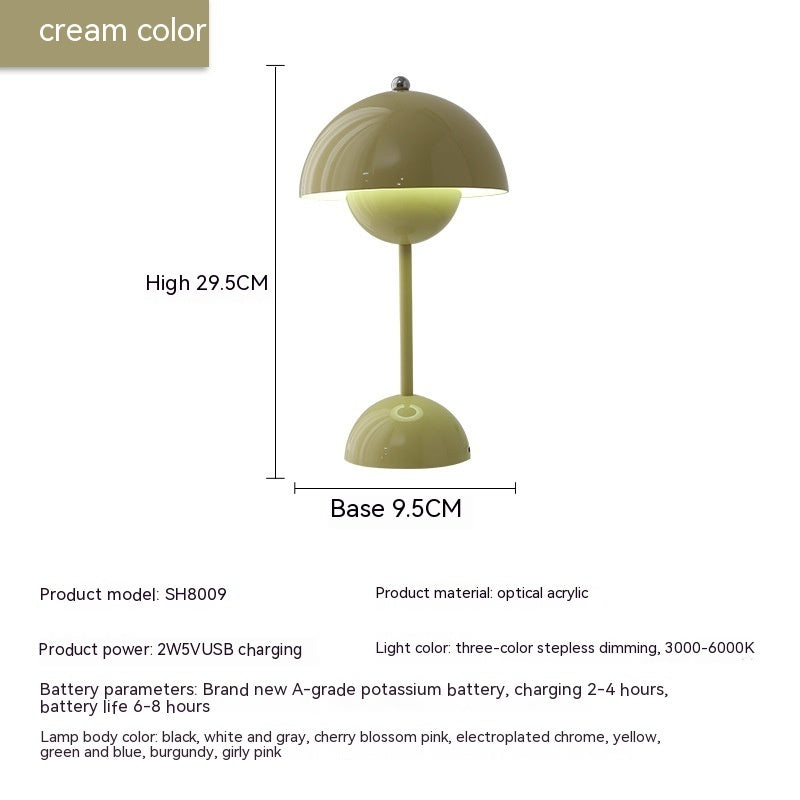 Mushroom Table Lamp Desk Lamp Touch Portable Lamp Home Decor dealsniper-net Charging Three Colors 2W Beige