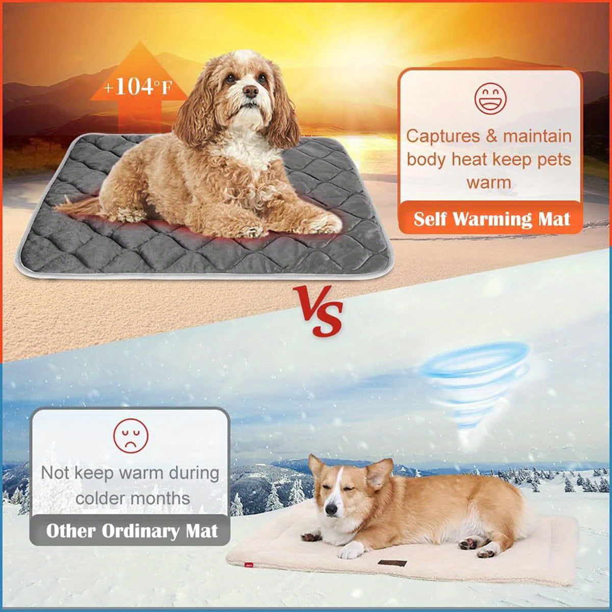 Dog Cat Bed Cat Dog Non-Slip Mat Extra Warm Thermal Pet Pad Pets dealsniper-net