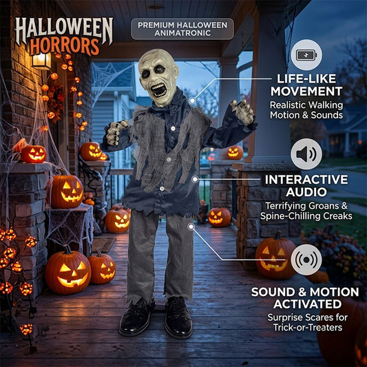Cross-border Halloween Electric Ghost 1m Swinging Zombie Holidays Gym From House