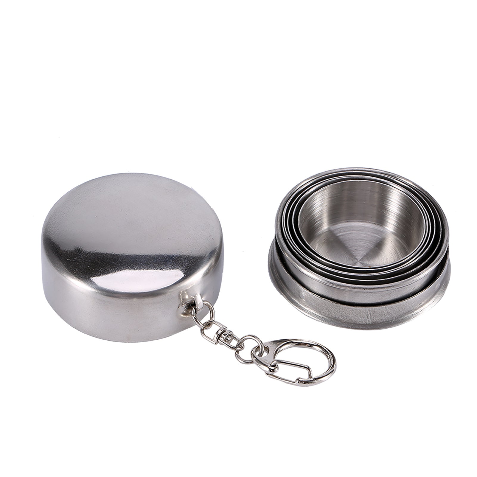 S Stainless Steel Travel Folding Cup Camp Keychain Kitchen dealsniper-net