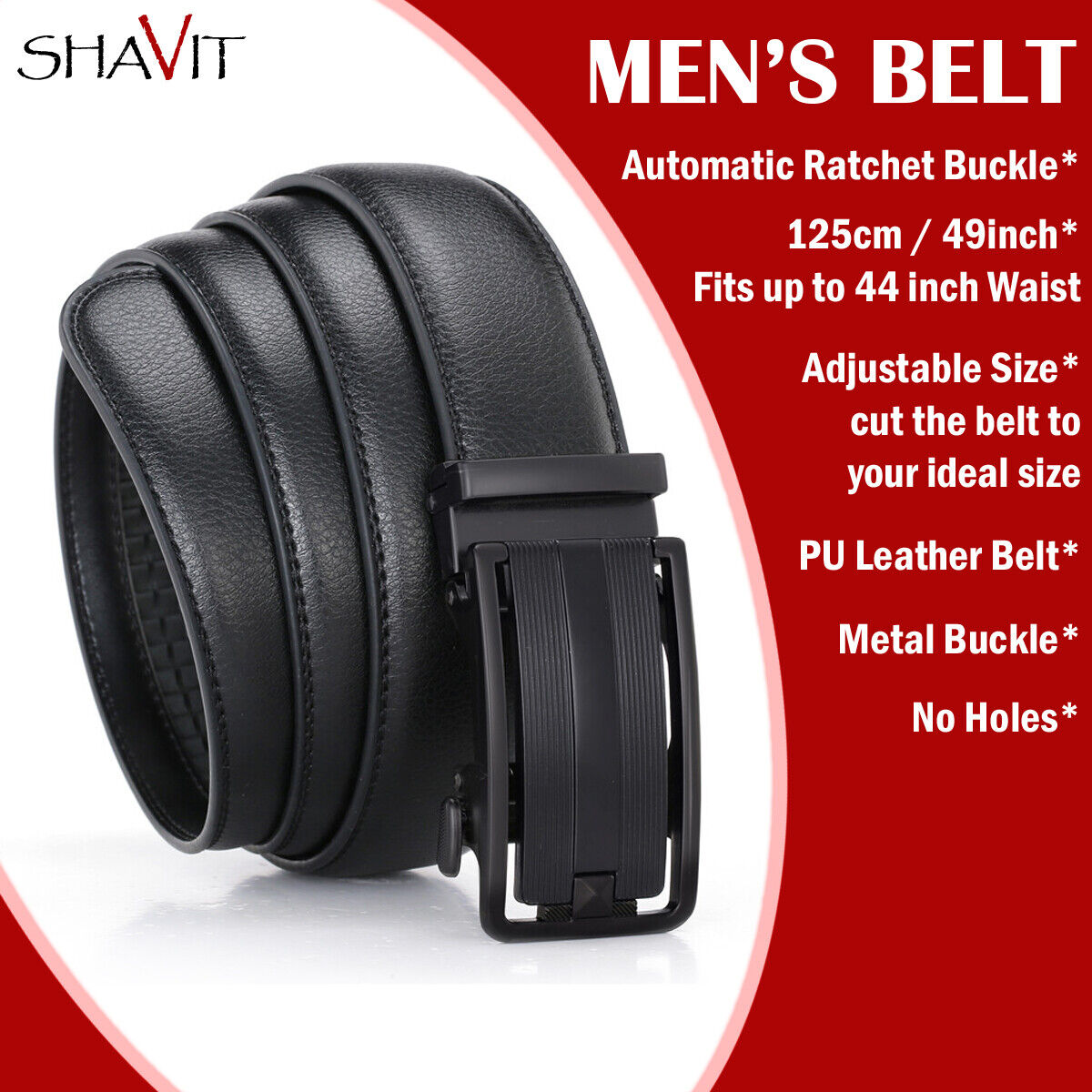 Microfiber Leather Mens Ratchet Belt Belts For Men Adjustable Automatic Buckle Men dealsniper-net