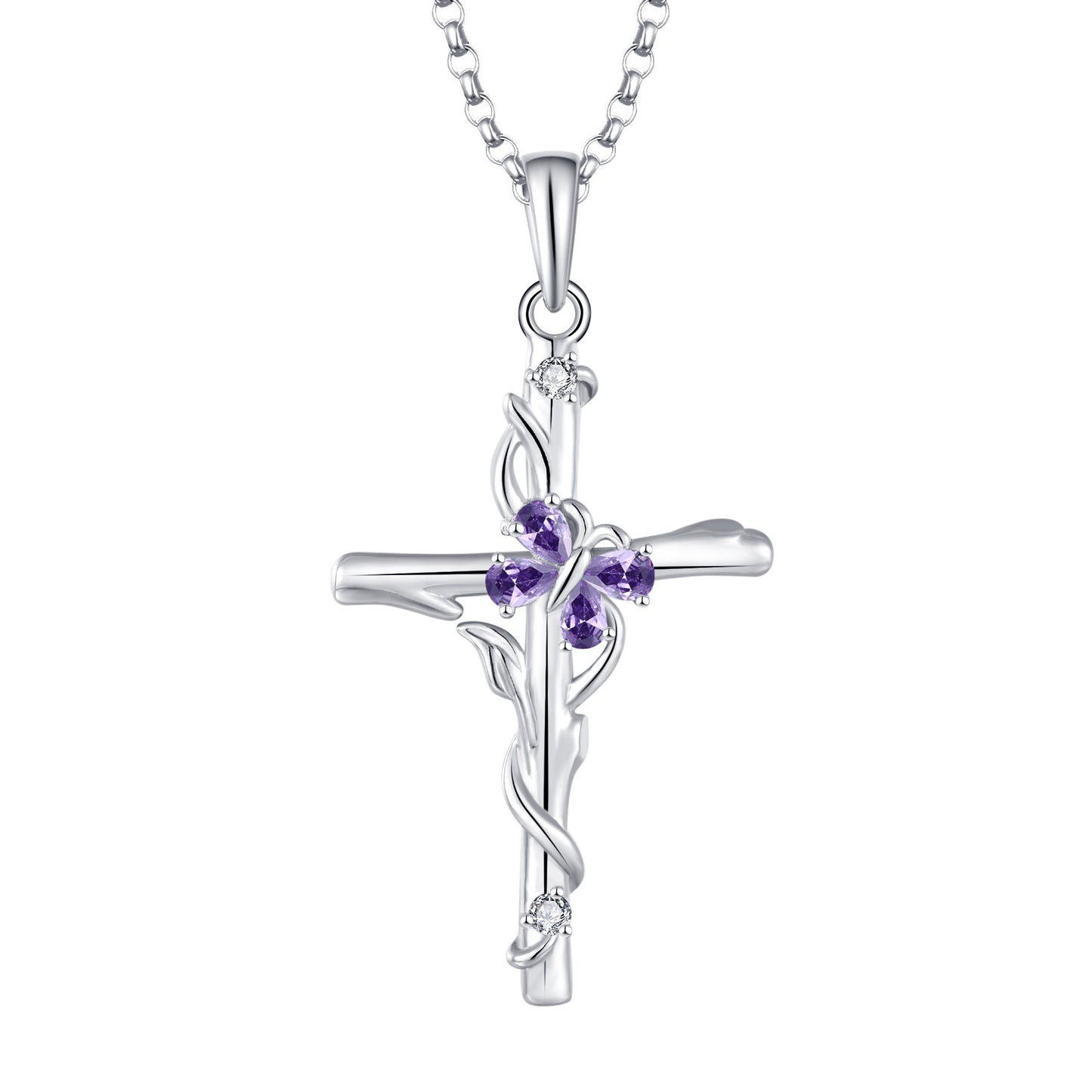 Cross Necklace Sterling Silver Women Pendant Jewelry dealsniper-net