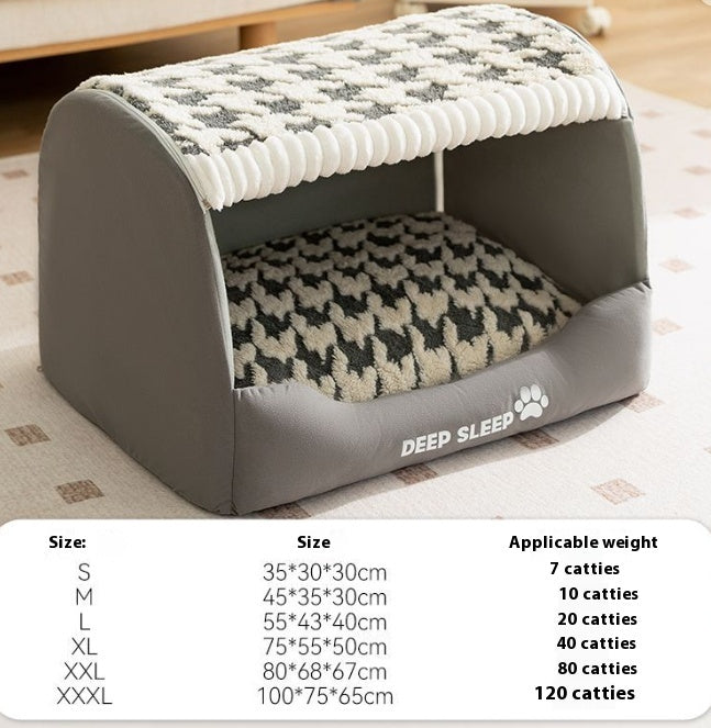 Small Dog Three-dimensional Bear Curved Room Kennel Cave Sofa Pets DealSniper.net Grey 2XL