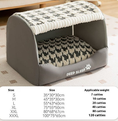 Small Dog Three-dimensional Bear Curved Room Kennel Cave Sofa Pets DealSniper.net Grey 2XL