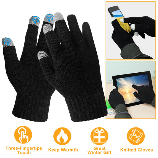 Unisex Touch Screen Gloves Full Finger Winter Warm Knitted Gloves Outdoor Gym From House