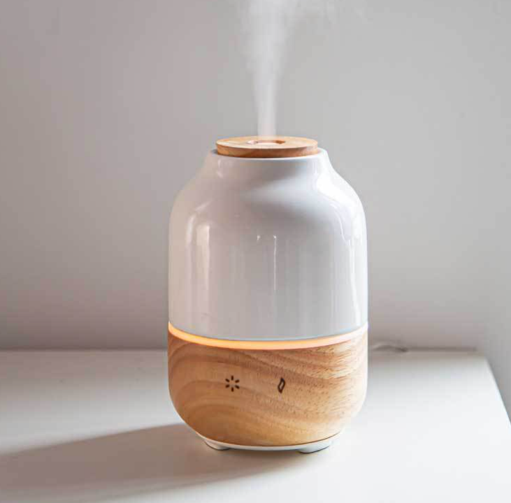 Solid Wood Ceramic Aromatherapy Humidifier Home dealsniper-net White 220V US