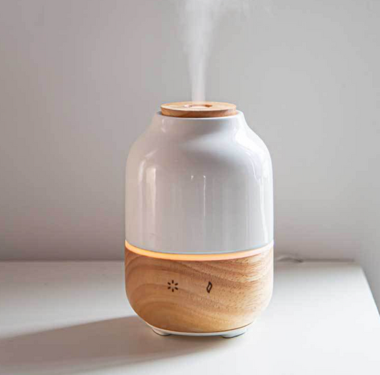 Solid Wood Ceramic Aromatherapy Humidifier Home dealsniper-net White 220V US