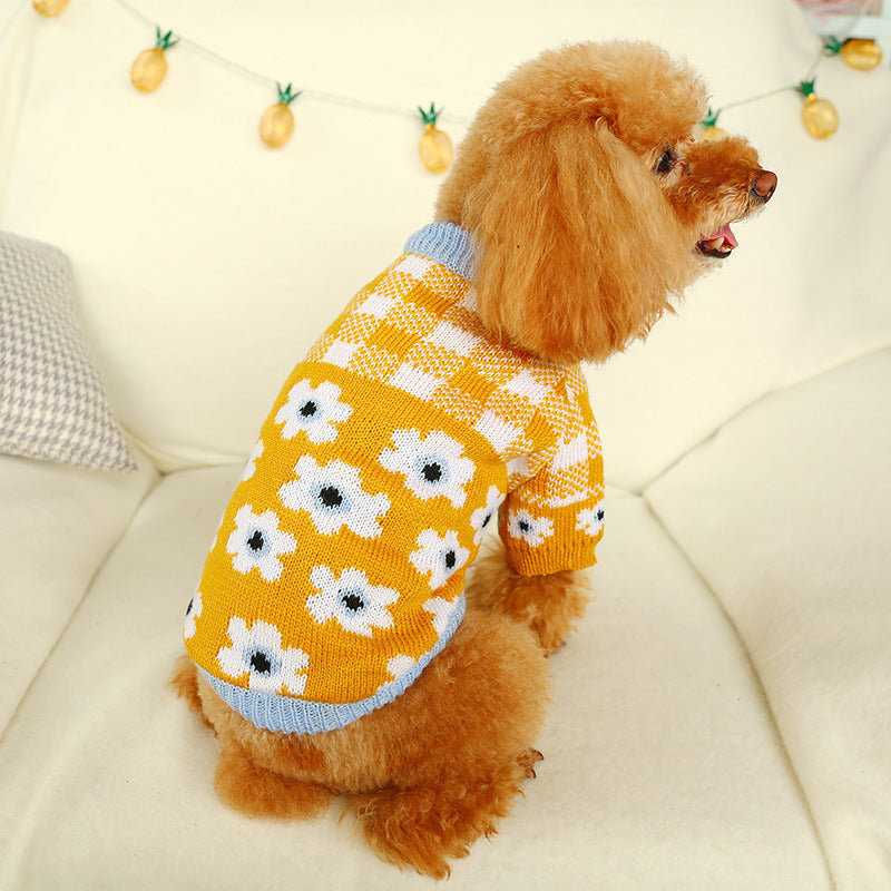 Bowknot Dog Clothes Cat Costume Hollow Knit Dog Sweater Pets dealsniper-net