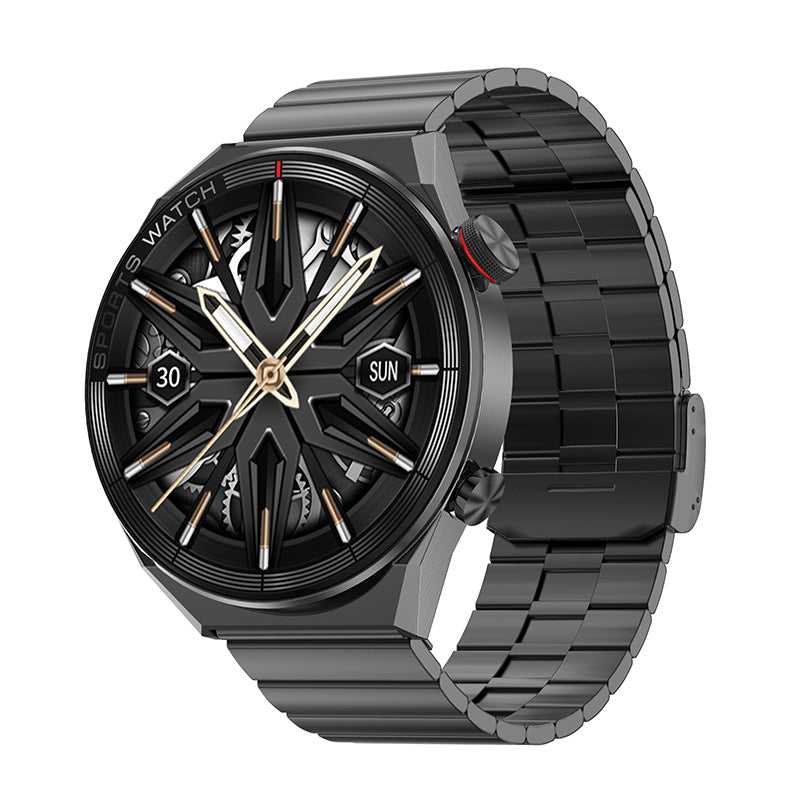 Smart Watch Bluetooth Calling Heart Rate Music Playback Jewelry DealSniper.net Black Steel