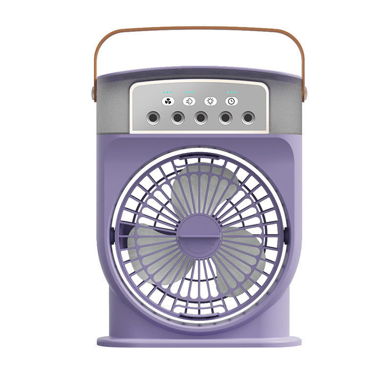 Portable USB Air Conditioner Cooling Fan With 5 Sprays House dealsniper-net Purple Chargeable