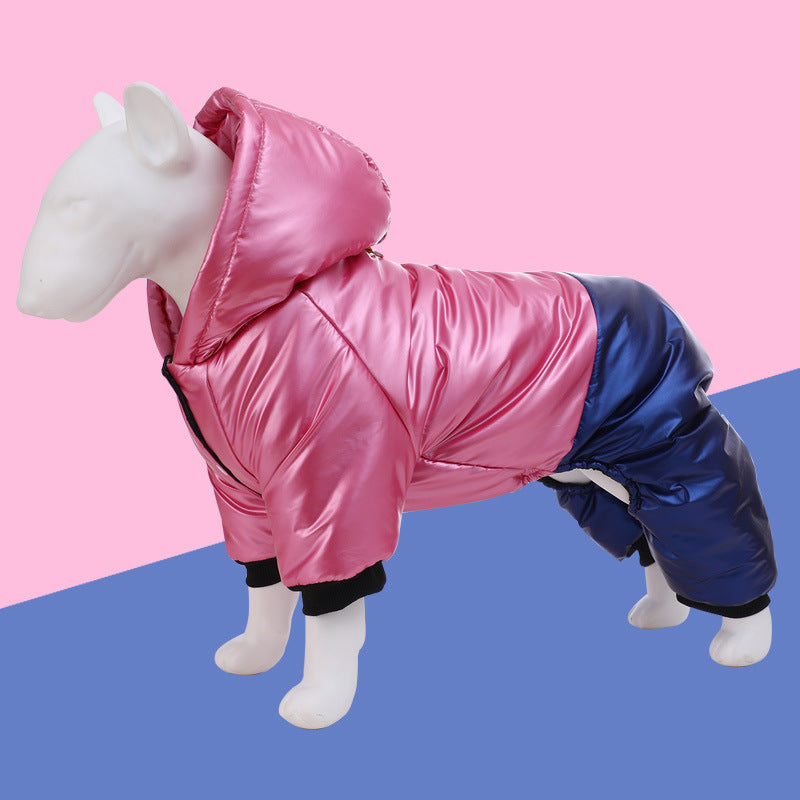 Pet Clothing Waterproof Windproof Dog Four-legged Cotton-padded Clothes Pets dealsniper-net Pink 2XL