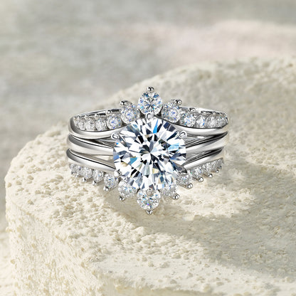 3-carat Luxury Fashion Minimalist Trend Jewelry Silver Ring Set Jewelry Gym From House