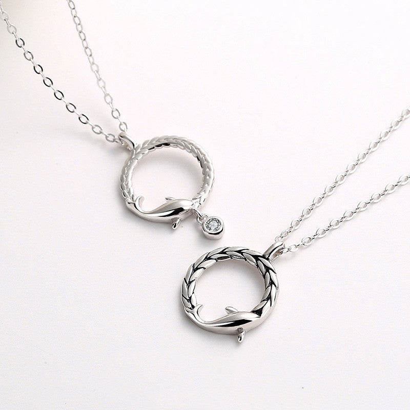 S925 Sterling Silver Fish Pendant Necklace Jewelry Gym From House