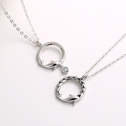 S925 Sterling Silver Fish Pendant Necklace Jewelry Gym From House