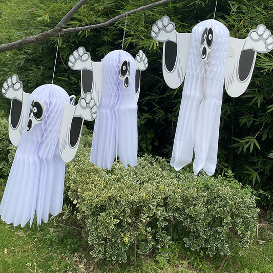Paper Ghost Halloween Floating Ghost Paper Honeycomb Pendant Holidays Gym From House