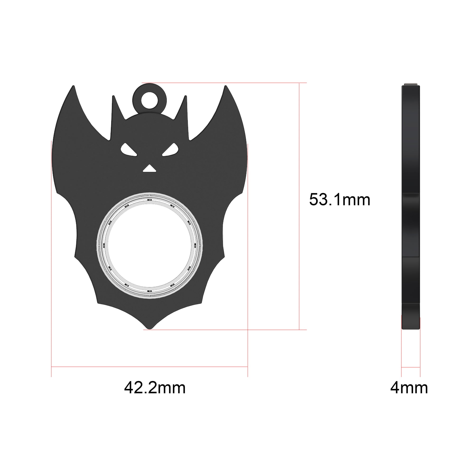 Halloween Creative Fidget Spinner Toy Bat Demon Ghost Keychain Deals dealsniper-net