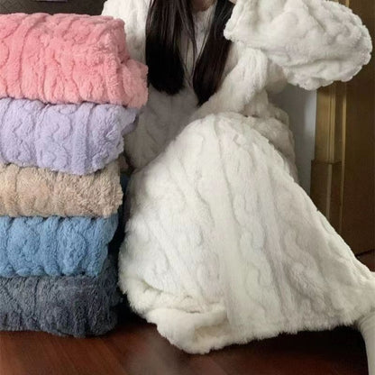 Winter Coral Fleece Sleepwear Women's Nightgown Women DealSniper.net