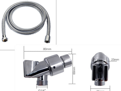 Propeller Driven Shower Head With Stop Button And Cotton Filter
