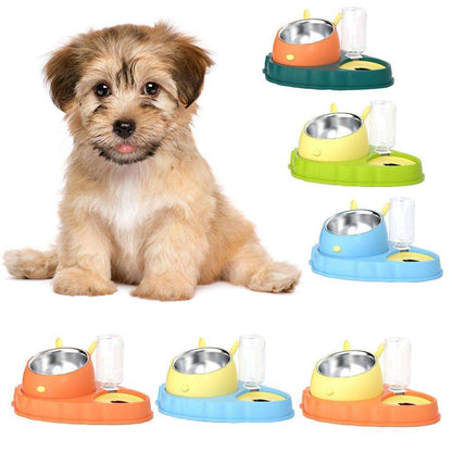 Double Bowl Stainless Steel Carrots Antiskid Pet Feeding Tool Tilt Design Carrot Appearance Dog Bowl For Indoor Pets Products Pets dealsniper-net