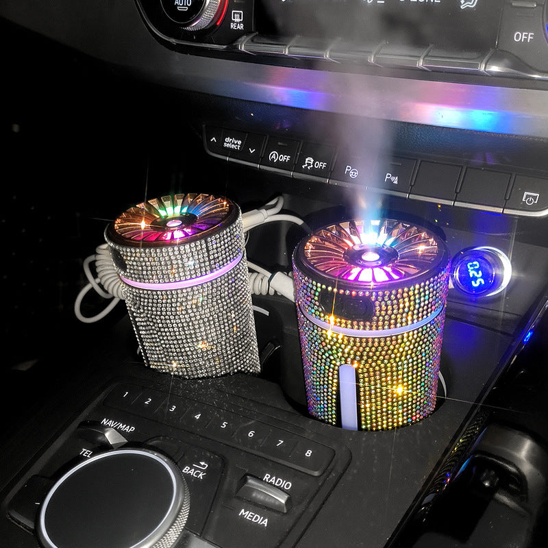 Luxury Diamond Car Humidifier LED Light Car Diffuser Vehicle DealSniper.net