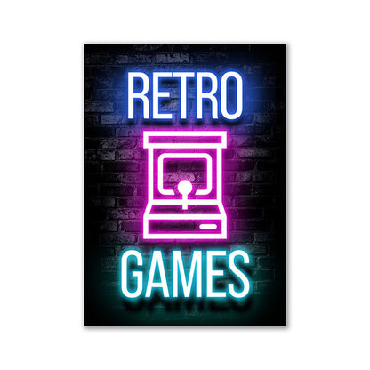 Nordic Neon Advertising Game Canvas Core Home Decor dealsniper-net 10style 30x40cm