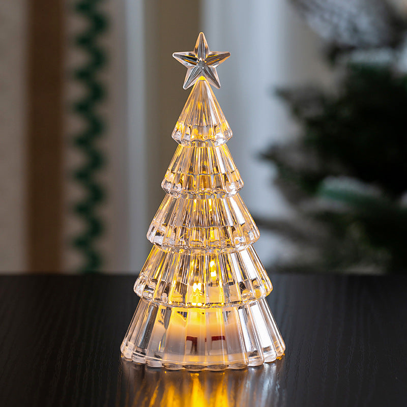 Christmas Decorations Mini Luminous Crystal Christmas Tree Home Decor DealSniper.net Large transparent yellow light