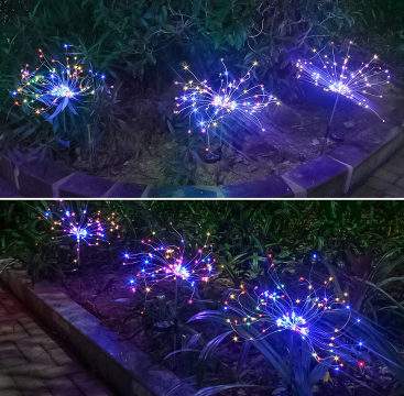 New Ground Plug Solar Fireworks Light LED Light String Copper