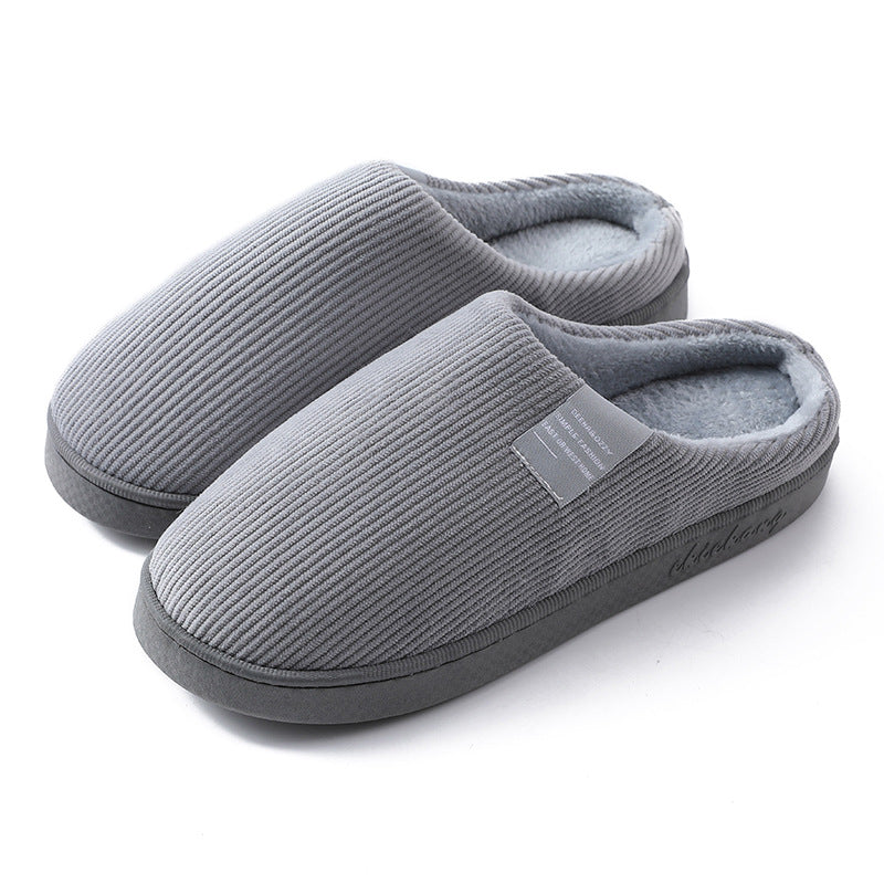 Indoor Corduroy Shoes Warm Plush Home Slipper Anti Slip Floor Women Gym From House Grey 42to43