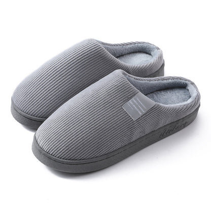 Indoor Corduroy Shoes Warm Plush Home Slipper Anti Slip Floor Women Gym From House Grey 42to43