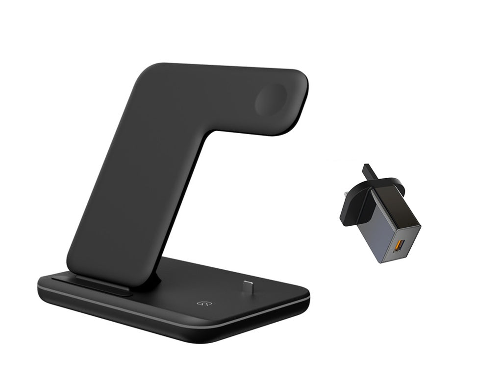 Compatible Mobile Phone Watch Earphone Wireless Charger Gadgets Gym From House Black UK plug Set