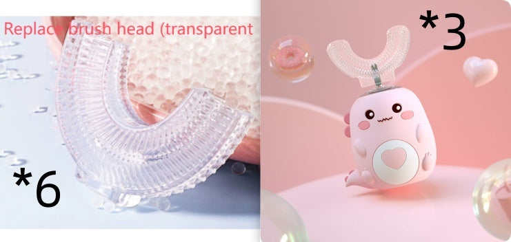 Children'S Electric Toothbrush Food Grade Silicone Oral Kids null Little Dinosaur Pink set1 2to6 Years Old