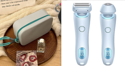 2 In 1 Hair Removal Epilator USB Rechargeable Trimmer Beauty dealsniper-net Blue and Lake Green set USB