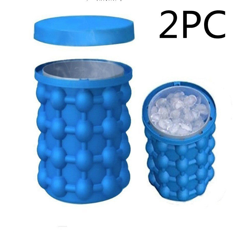 Silicone Ice Maker Quick Cold Ice Bucket Ice Cube Storage Silicone Bucket Kitchen dealsniper-net Blue 2pc 13.5x14.5