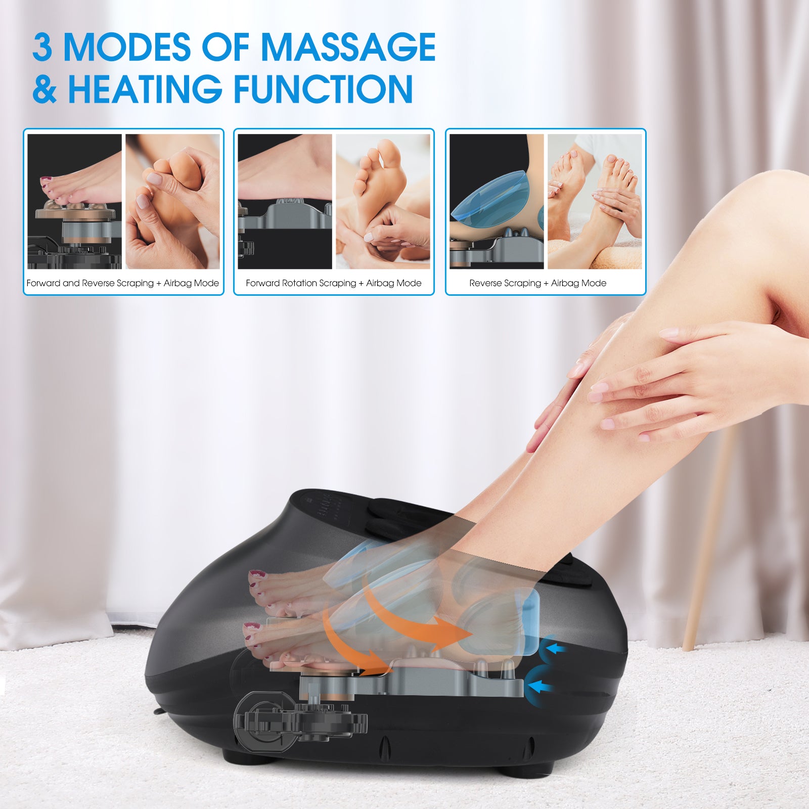 Foot Massager Machine With Heat And Massage Gifts For Men And Women Shiatsu Deep Kneading Electric Feet Massager For Home And Office Use Health DealSniper.net