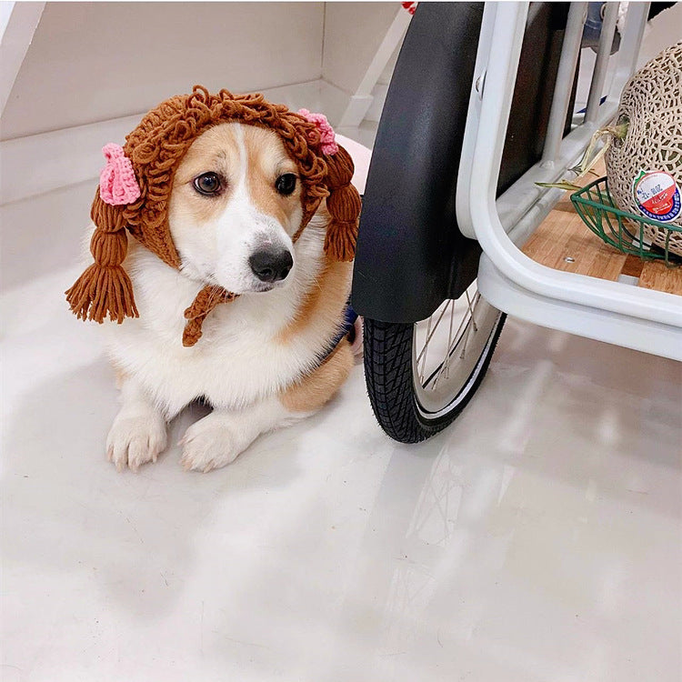 New Pet Hat Cute Style Braid Headgear Spring And Autumn Pets dealsniper-net Brown M